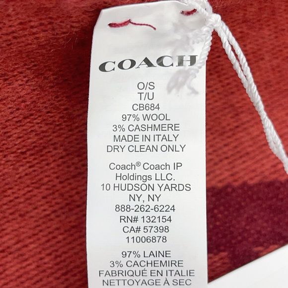 Coach CB684 Signature Oversized Muffler 1941 Red Chinese Lunar New Year NWT $178 - Picture 3 of 8